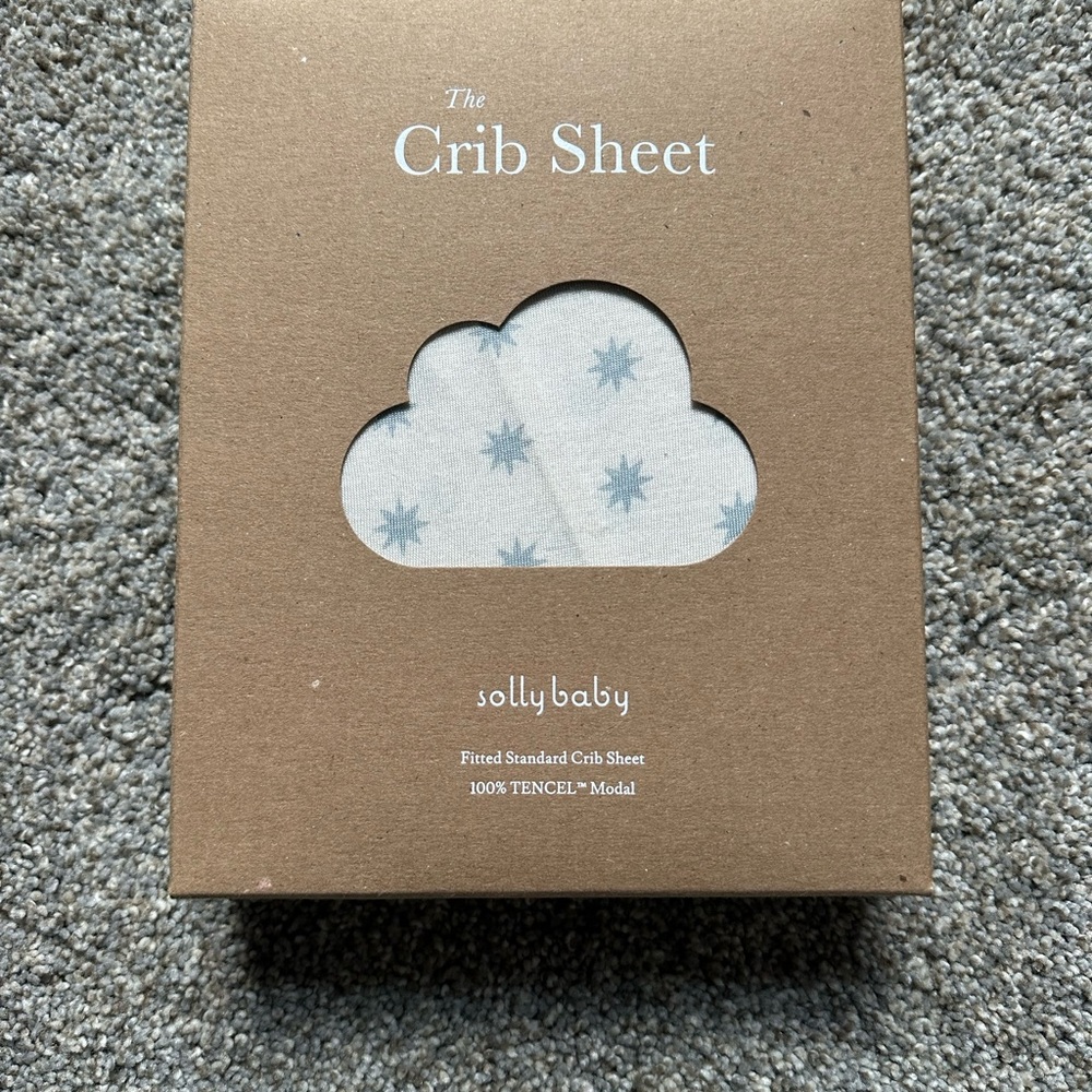 Solly Baby Crib Sheet with Blue Stars